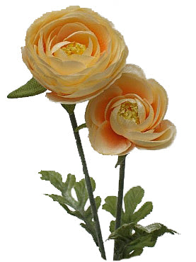 Ranunculus artificial galben-piersica D6xH45 cm HO