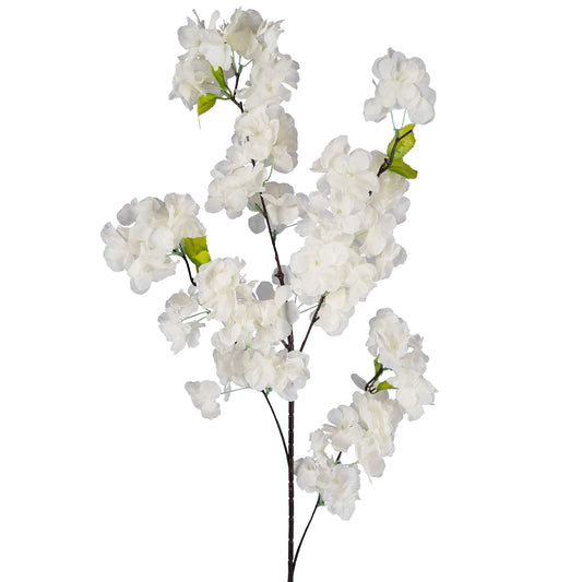 Crenguta artificiala de cires 4 ramuri cu flori H100 cm. alb