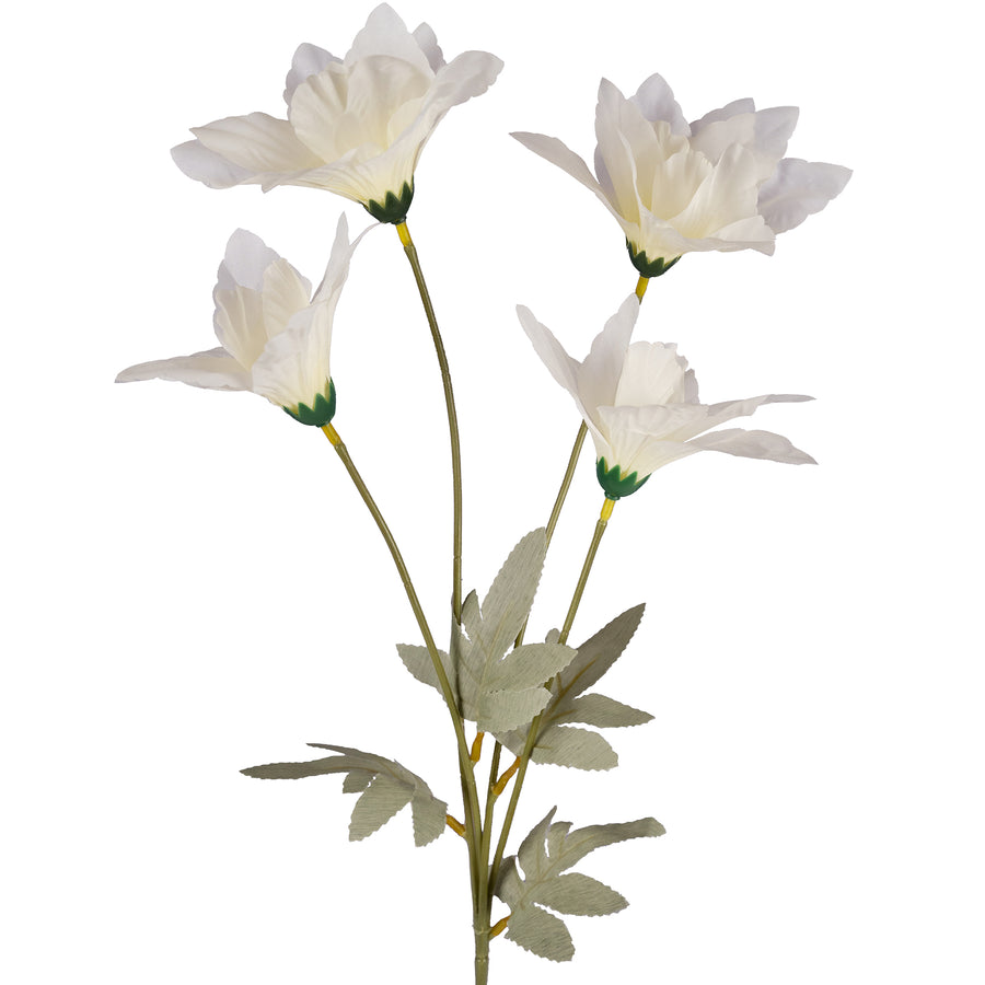 Narcisa artificiala cu 4 flori albe D20xH60 cm