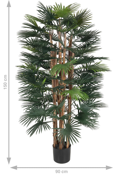 Palmier artificial Rhapis excelsa cu 86 frunze H150 cm cu protectie UV