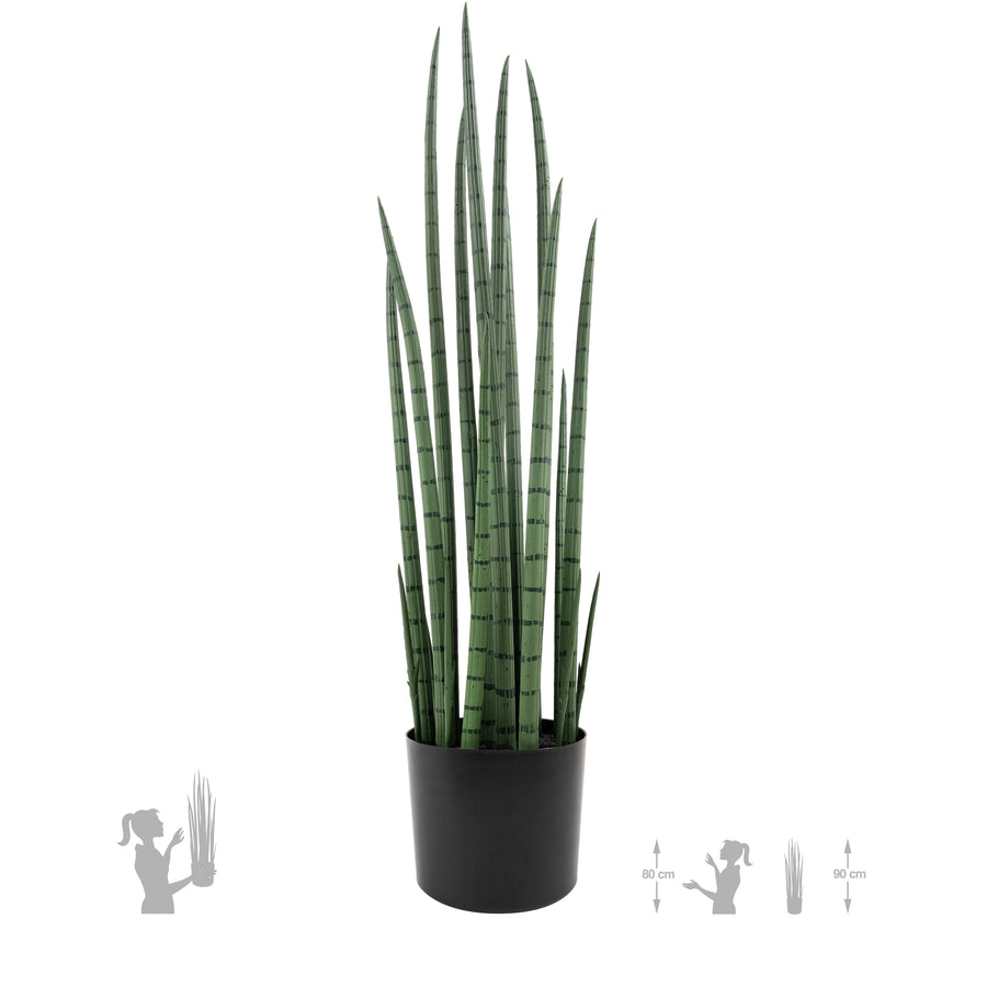 Sansevieria artificiala cilindrica cu 21 frunze H85 cm