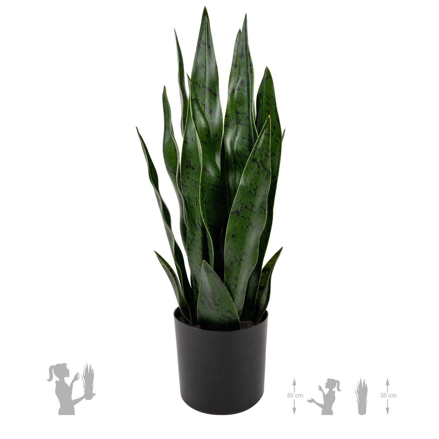 Sansevieria artificiala coral black cu 16 frunze H50 cm