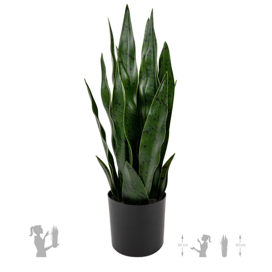 Sansevieria artificiala coral black cu 16 frunze H50 cm