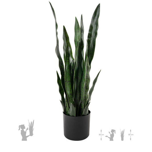 Sansevieria artificiala laurentii coral Black cu 20 frunze H70cm