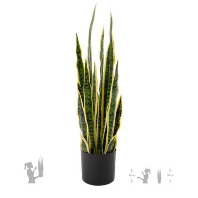 Sansevieria artificiala laurentii cu 20 frunze H80 cm