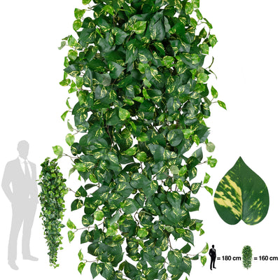 Scindapsus artificial 180 cm cu 850 frunze. verde - galben