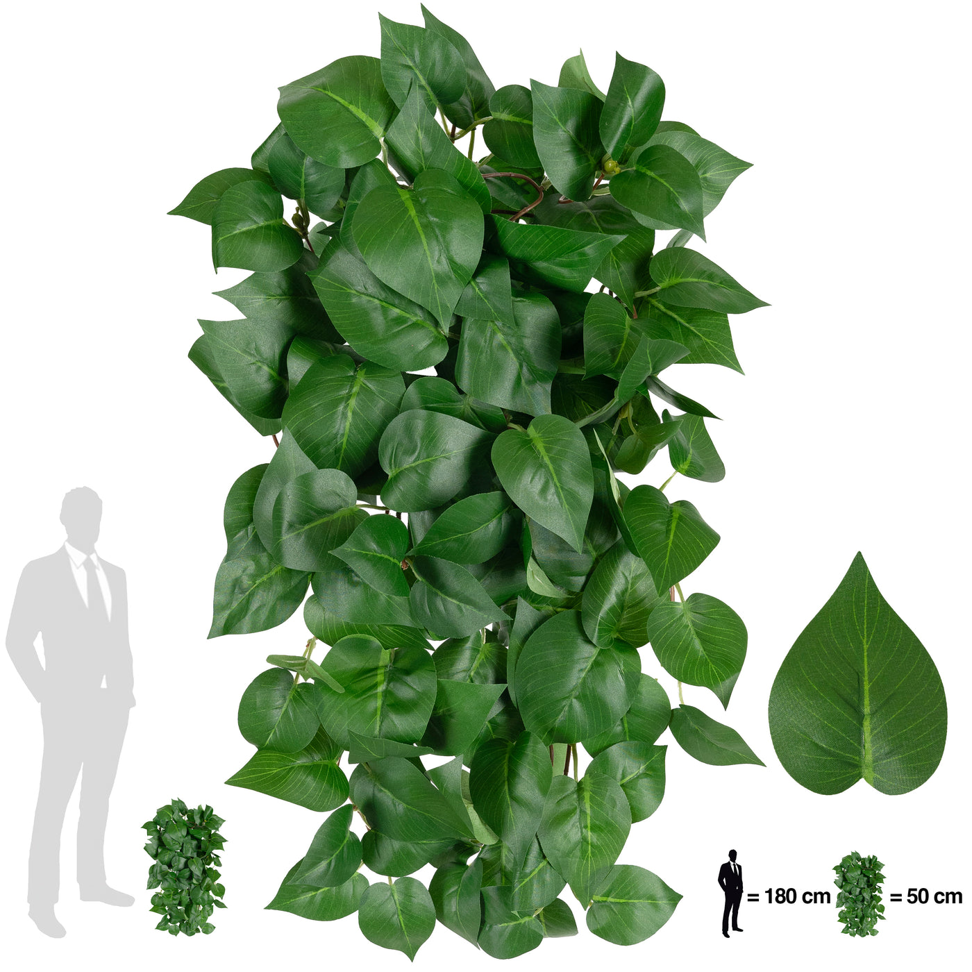 Scindapsus artificial 50 cm cu 128 frunze. verde deschis