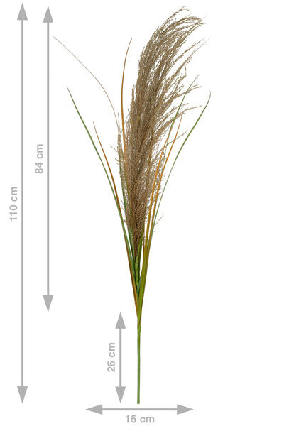 Spic iarba artificiala 110 cm cu 1 floare naturala de pampas bej