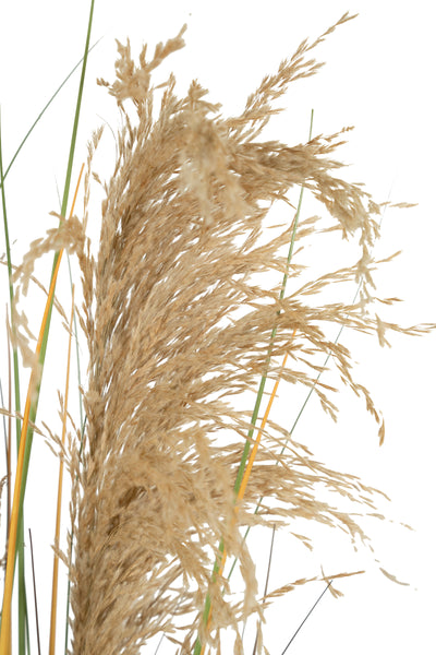 Spic iarba artificiala 120 cm cu 3 flori naturala de pampas bej