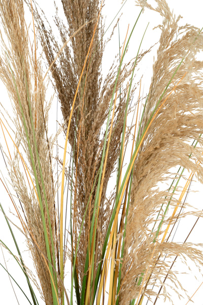 Spic iarba artificiala 120 cm cu 3 flori naturala de pampas bej