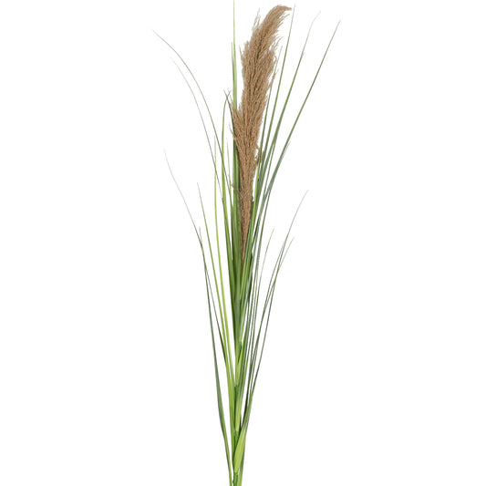 Spic iarba artificiala 180 cm cu 1 floare naturala de pampas bej deschis