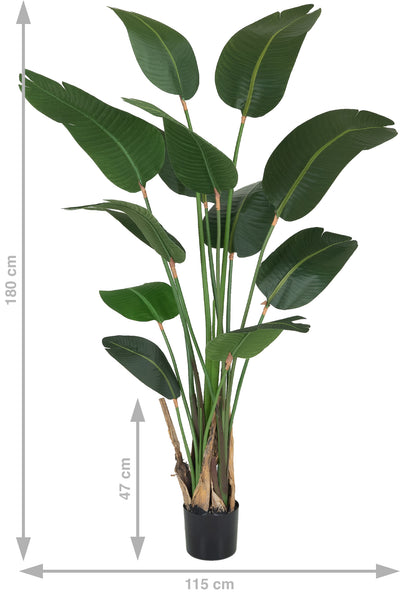 Planta artificiala H180cm Strelitzia nicolai cu 12 frunze