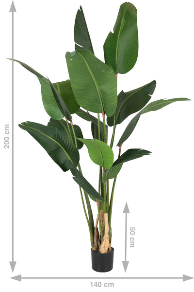 Planta artificiala H200cm Strelitzia nicolai cu 13 frunze