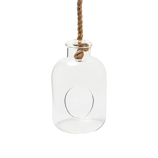 Terariu din sticla suspendat D15cm X H26cm cu funie