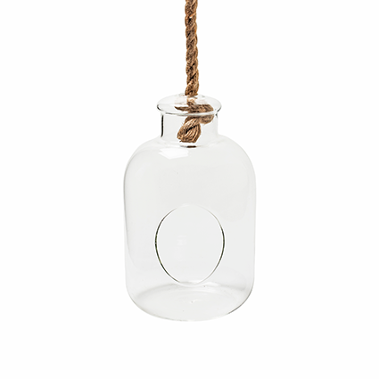 Terariu din sticla suspendat D15cm X H26cm cu funie