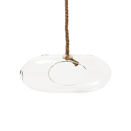 Terariu oval din sticla suspendat W11xD25cmxH12cm cu funie