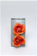 Capete de flori de Trandafiri artificiali portocalii D5 cm HO