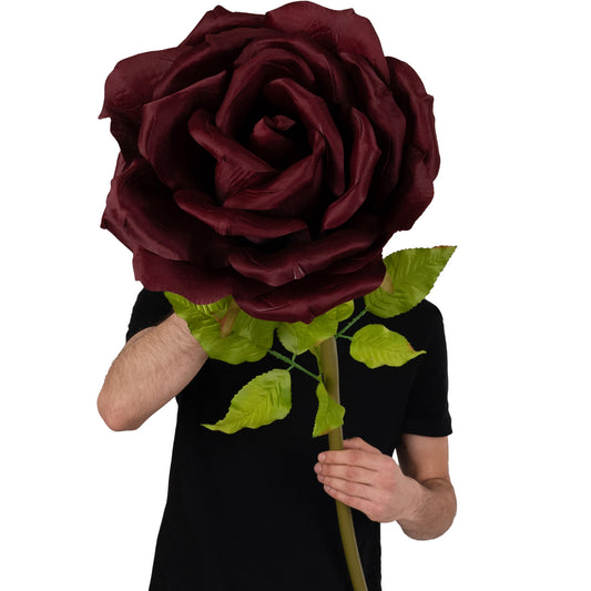 Trandafir artificial D37xH116 cm burgundy cu tulpina fara suport