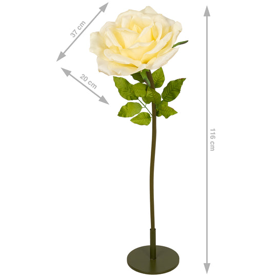 Trandafir artificial D37xH116 cm galben cu tulpina fara suport