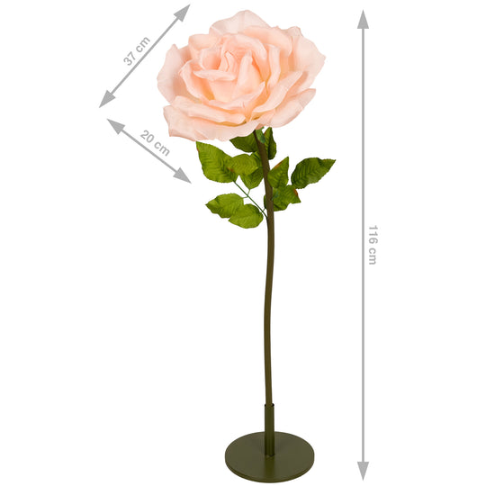 Trandafir artificial D37xH116 cm piersica cu tulpina fara suport