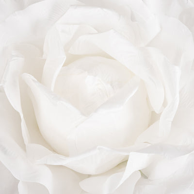 Trandafir artificial D65xH170 cm alb cu tulpina fara suport