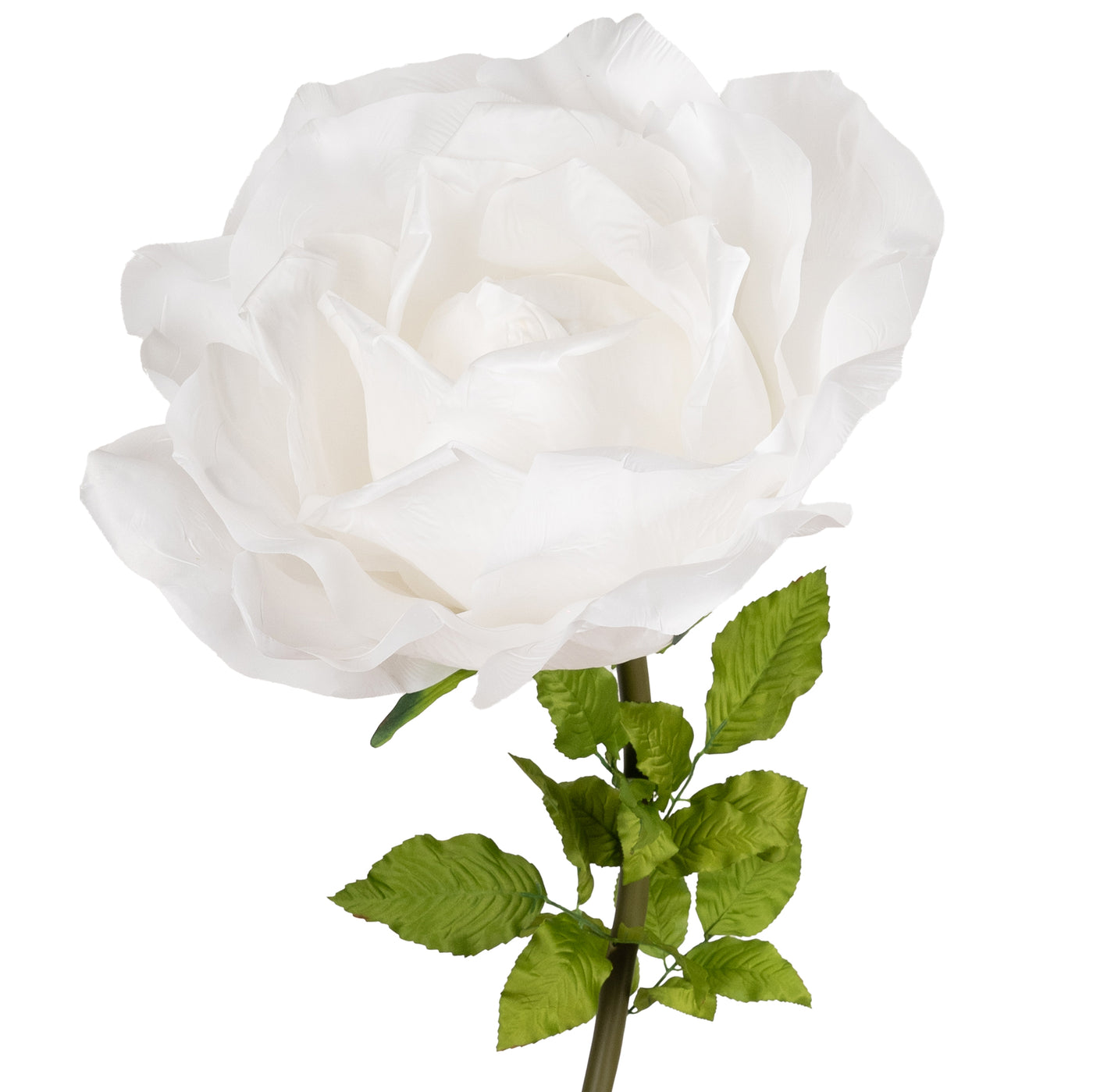 Trandafir artificial D65xH170 cm alb cu tulpina fara suport