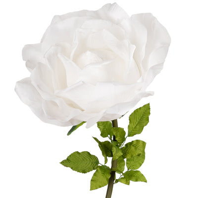 Trandafir artificial D65xH170 cm alb cu tulpina fara suport