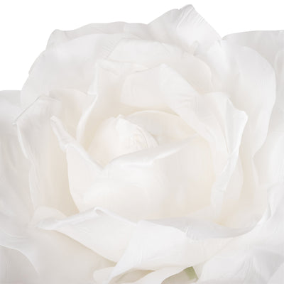 Trandafir artificial D65xH170 cm alb cu tulpina fara suport