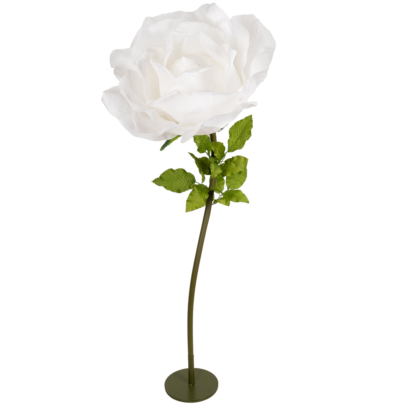 Trandafir artificial D65xH170 cm alb cu tulpina fara suport