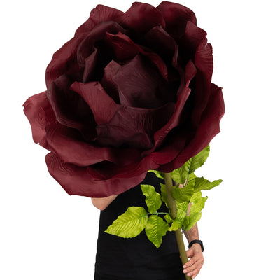 Trandafir artificial D65xH170 cm burgundy cu tulpina fara suport