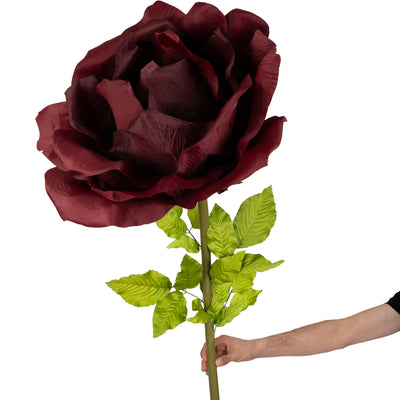 Trandafir artificial D65xH170 cm burgundy cu tulpina fara suport