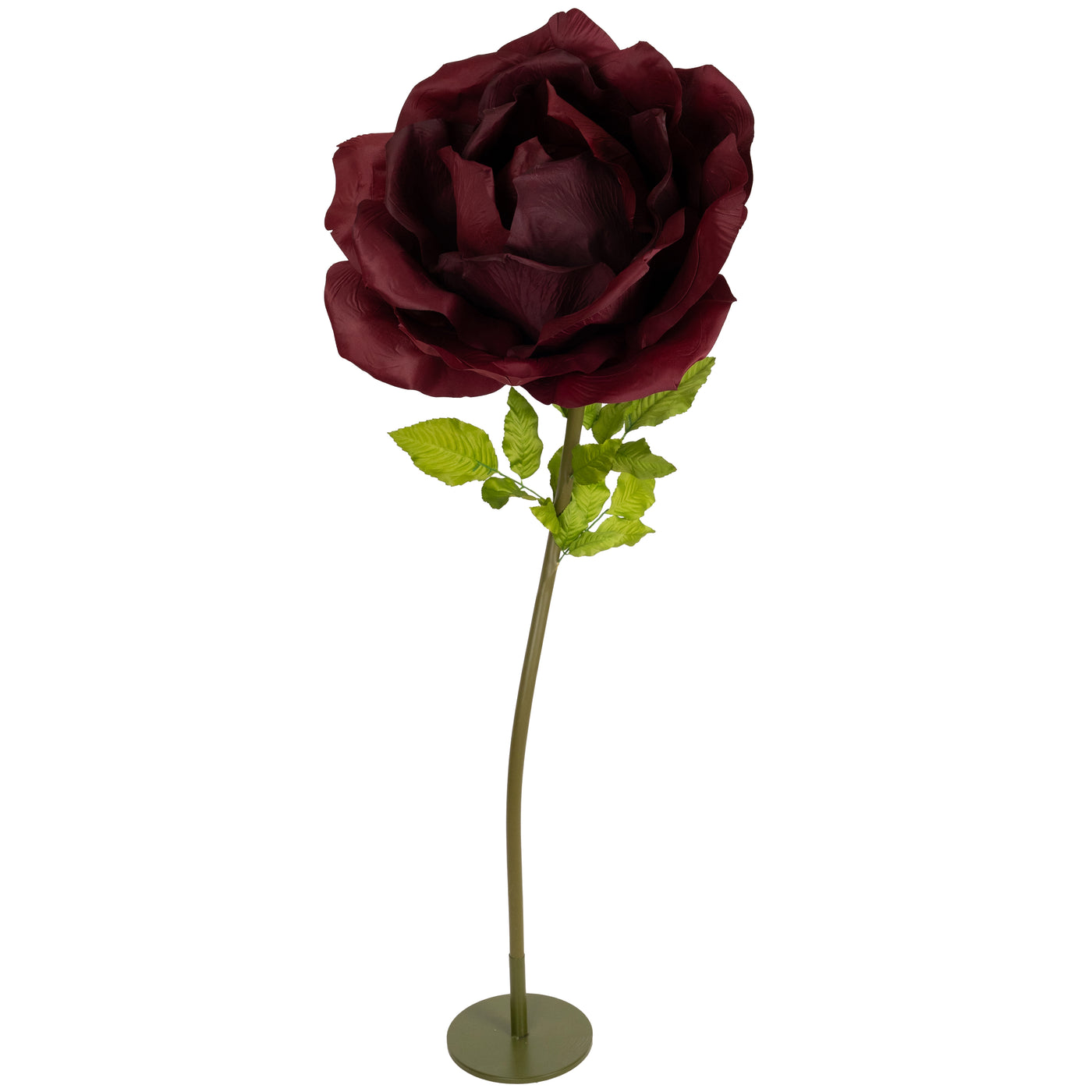 Trandafir artificial D65xH170 cm burgundy cu tulpina fara suport