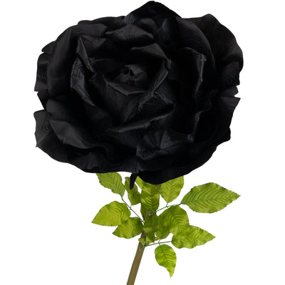 Trandafir artificial D65xH170 cm negru cu tulpina fara suport