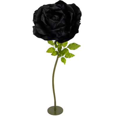 Trandafir artificial D65xH170 cm negru cu tulpina fara suport