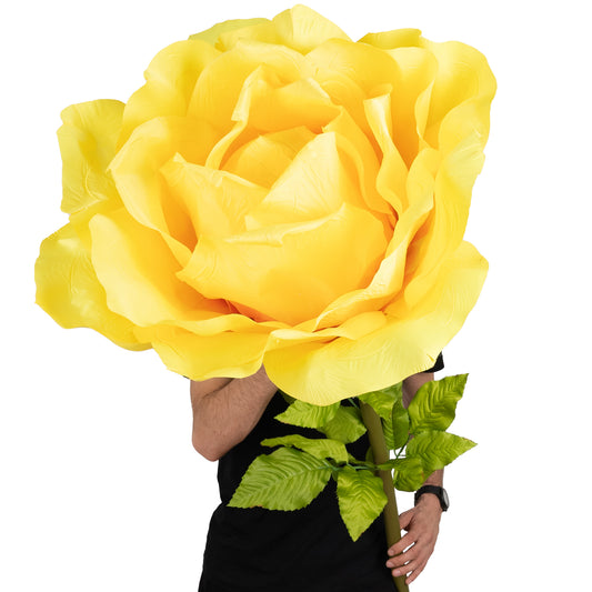 Trandafir artificial D65xH170 cm portocaliu cu tulpina fara suport