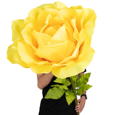 Trandafir artificial D65xH170 cm portocaliu cu tulpina fara suport