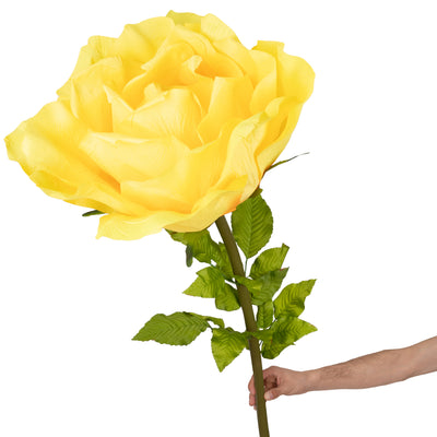 Trandafir artificial D65xH170 cm portocaliu cu tulpina fara suport