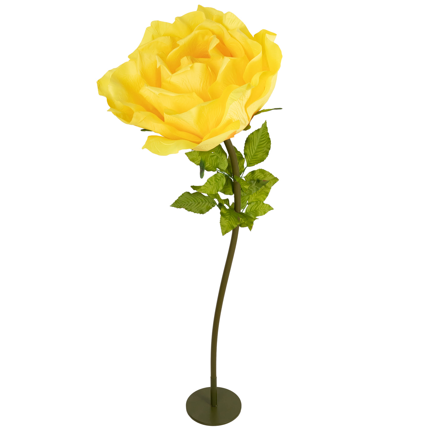 Trandafir artificial D65xH170 cm portocaliu cu tulpina fara suport