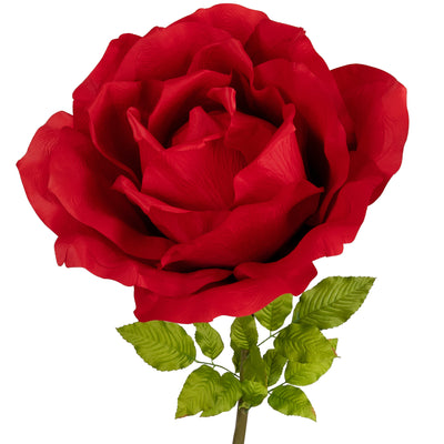 Trandafir artificial D65xH170 cm rosu cu tulpina fara suport