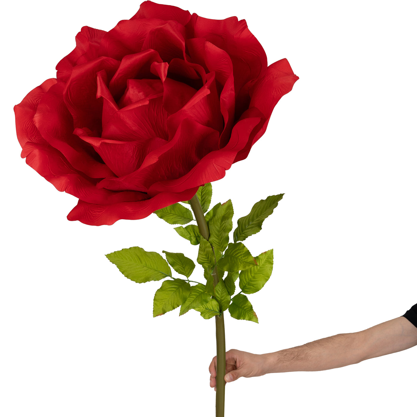 Trandafir artificial D65xH170 cm rosu cu tulpina fara suport