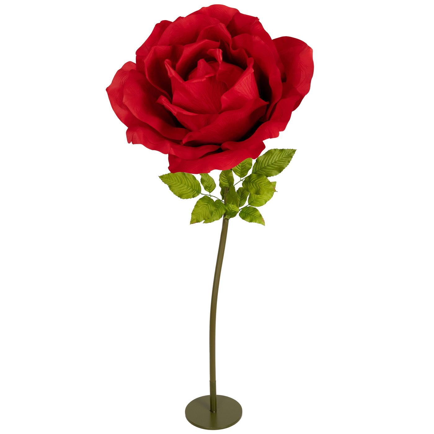 Trandafir artificial D65xH170 cm rosu cu tulpina fara suport
