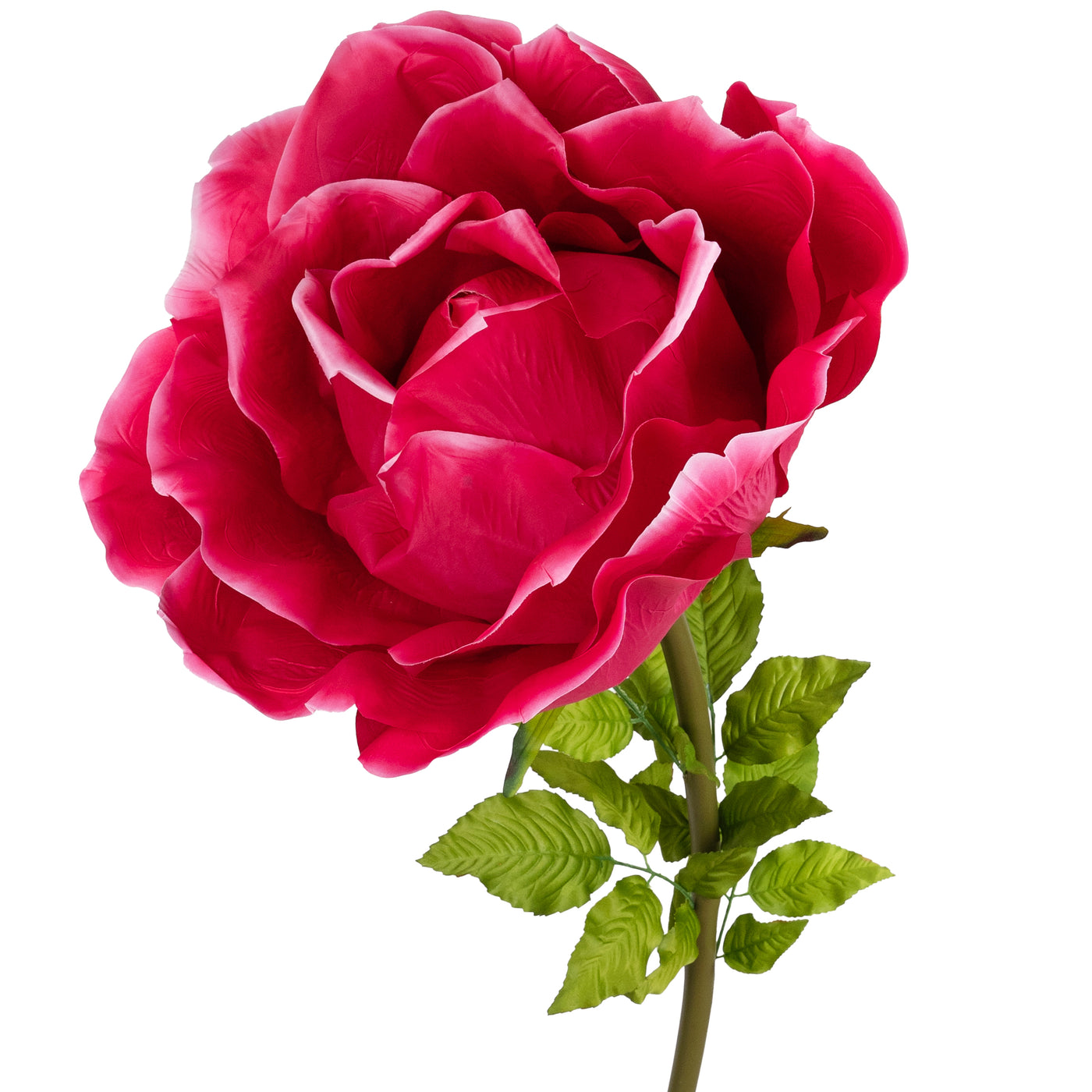 Trandafir artificial D65xH170 cm roz magenta cu tulpina fara suport