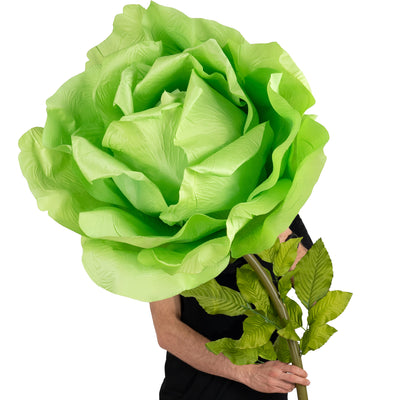 Trandafir artificial D65xH170 cm verde cu tulpina fara suport