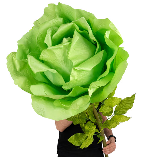 Trandafir artificial D65xH170 cm verde cu tulpina fara suport