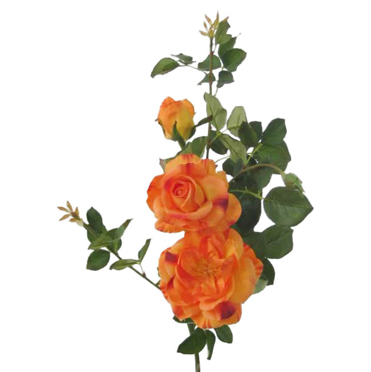 Trandafir artificial portocaliu D10x8x4xH65 cm HO