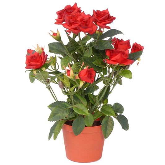 Trandafir artificial rosu Diamond H20 cm