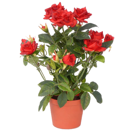 Trandafir artificial rosu Diamond H20 cm