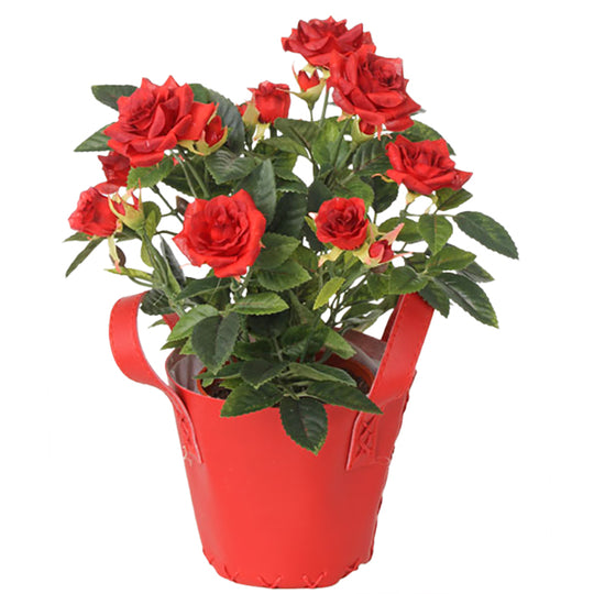 Trandafir artificial rosu Diamond H20 cm