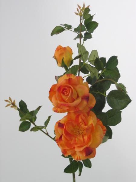 Trandafir artificial portocaliu D10x8x4xH65 cm HO