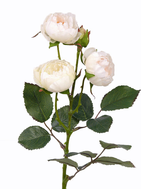 Trandafir artificial alb D5x4x3xH43 cm